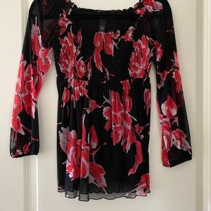 INC Long Sleeve Silk Top